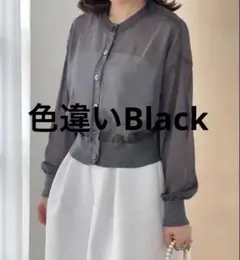 trefle+1　トレフルプラスワン　 ラメシアーカーディガン　ブラック
