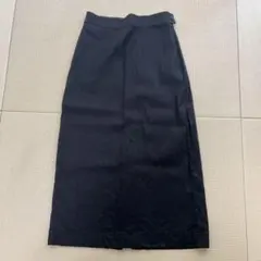 無印良品☆ブラック ロングタイトスカート ウエストゴム
