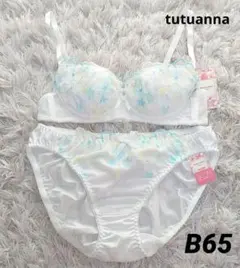 tutuanna(チュチュアンナ)星柄刺繍リボンブラ＆ショーツセットB65