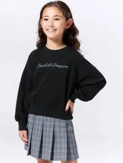 【ＧＵ】スウェットクロップドプルオーバー140黒