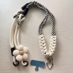 花　パラコード スマホショルダーストラップ スマホ紐　2way