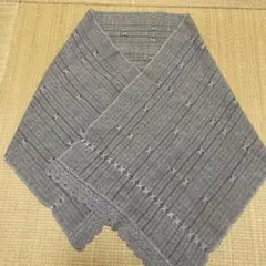 グレー 着物ショール ストライプ模様