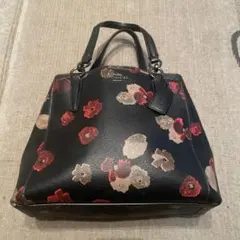 花柄レザーハンドバッグ