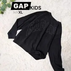 美品❗️GAP KIDS トレーナー XL(150)ブラック ロゴスウェット裏起毛