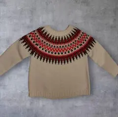 coca ノルディック柄 ベージュ ニット　セーター