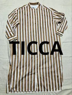 TICCA ストライプ柄　ノーカラー　シャツワンピース ロングワンピースのサムネイル