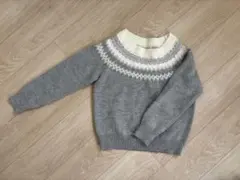 BLANCHIC ノルディック柄 セーター 長袖 グレー