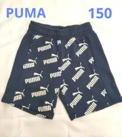 PUMA　　キッズ　ハーフパンツ　ブルー　PUMA柄