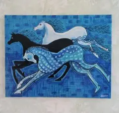 中畑艸人、【群馬・沢を渡る】、希少な大判額装用画集より、美品、日本人画家 中畑艸人、【群馬・沢を渡る】、希少な大判額装用画集より、美品、日本