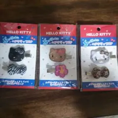 ぷっくりったいヘアクリップ♡キティ3点セット♡日焼けキティ★ギャルキティ