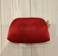DIOR ディオール ノベルティ ポーチ レッド ベロア素材