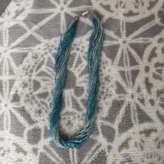 ビーズ多重ネックレス ブルー系ネックレス