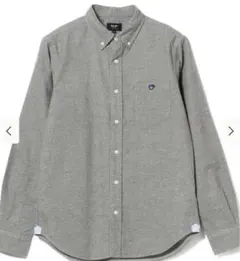 【美品】BEAMS HEART コーヒー刺繍 ボタンダウン ネルシャツ　S