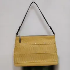 試着程度❣️Bag Liore 高級革パイソン❣️ショルダーバッグ イエローのサムネイル