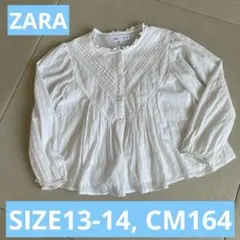 ZARA ホワイト長袖ブラウスSIZE13-14 CM164