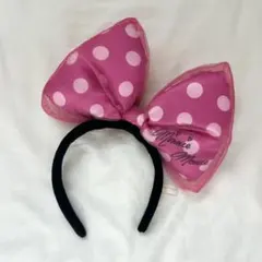 ディズニー ミニー カチューシャ リボン ピンク
