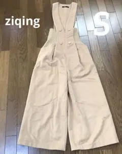 ziqing ＊ ベージュ サロペット ワイドパンツ S