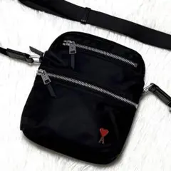 未使用級✨AMI PARIS アミパリス ショルダーバッグ ブラック ナイロン