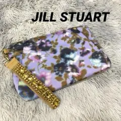 ✨JILL STUART花柄クラッチバッグ ゴールドビジューストラップ付き