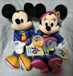 カリフォルニアディズニー　ミッキー＆ミニーぬいぐるみ70周年