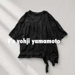 Y'sワイズ ヨウジヤマモト ジャガード ビッグ 変形Tシャツ 黒 ブラックのサムネイル