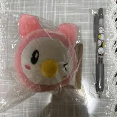 TUK ピンク ぬいぐるみ 約10cm ピヨ丸　ボールペン