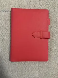 赤いシステム手帳 6リング 方眼用紙付き