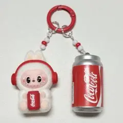 ラブブ　キーホルダー　ヘッドホン　白赤コーラ　labubu