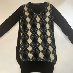 FRED PERRY アーガイルニットウール100% USA6