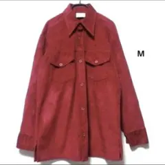 Diplomat スエード調 シャツジャケット M相当 レッド系 アメカジ