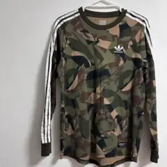adidas アディダス　長袖　スケートボード　迷彩柄　ロングT カーキ　秋服