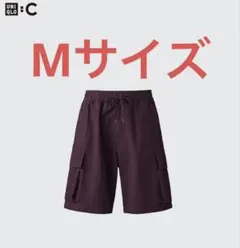 UNIQLO : C ワイドフィットカーゴショーツM ワイン ユニクロ Cシー