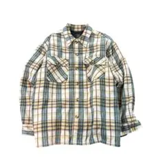 7AS12 チェック柄　中綿入り　厚手　ネルシャツ　ジャケット　古着usedのサムネイル