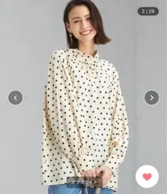 green label relaxing 2way ドットボータイブラウス