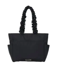 Maison de FLEUR 撥水加工フリルハンドルトートバッグ　ブラック