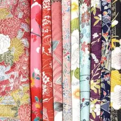 kja3630綺麗な着物はぎれ10枚セット 正絹 古布 縮緬 japanbela