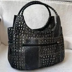 COACH パッチワーク レザー トートバッグ ブラック 保存袋付き - メルカリ