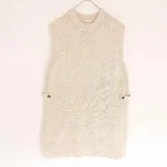 ツクルアンドリン リブニット ノースリーブセーター サイドスリット ベスト