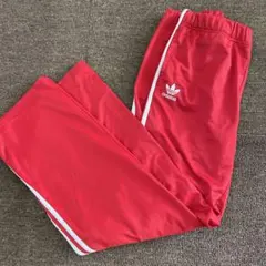 adidas 赤 ジャージパンツ サイドストライプ