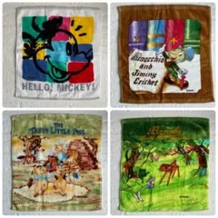 ディズニーハンドタオル4枚セット