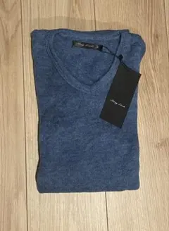 ラスト1点　新品未使用　青いVネック長袖ニット