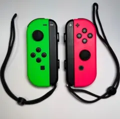 Switch ジョイコン ネオングリーン/ネオンピンク (ストラップ付き）