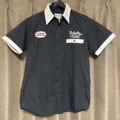 フラットヘッド 初期 名作 ボーリングシャツ 40 ブラック×ミント