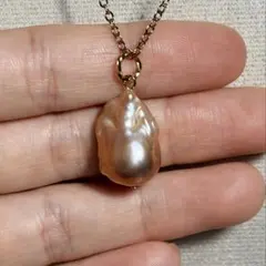 淡水パール　オイスター　バロックパール ネックレス　ピンクブラウン系