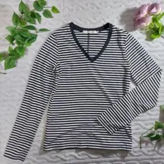 【AZUL basic】 トップス/ロンT/Vネック/レディース/ボーダー