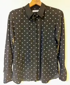 鎌倉シャツ KAMAKURASHIRT 黒 ドット柄