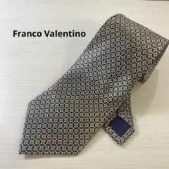 Franco Valentino シルクネクタイ 幾何学模様 ネイビー