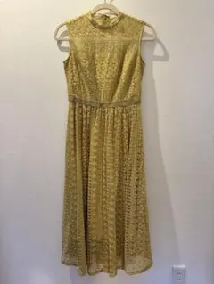 パーティードレス　Aimer イエロー　膝下ロングドレス　ワンピース 9号