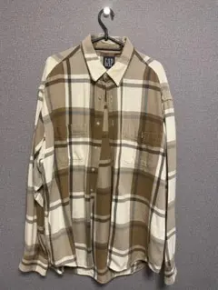 OLD GAP チェック柄 長袖シャツ ベージュ系