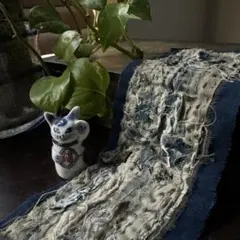 白襤褸コレクションマット/藍染/襤褸